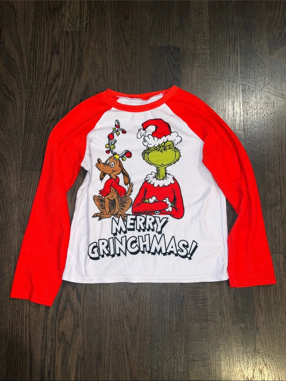 Dr. Seuss The Grinch Kids' Red and White 'Merry Grinchmas' Pajama Set S-L 10-12